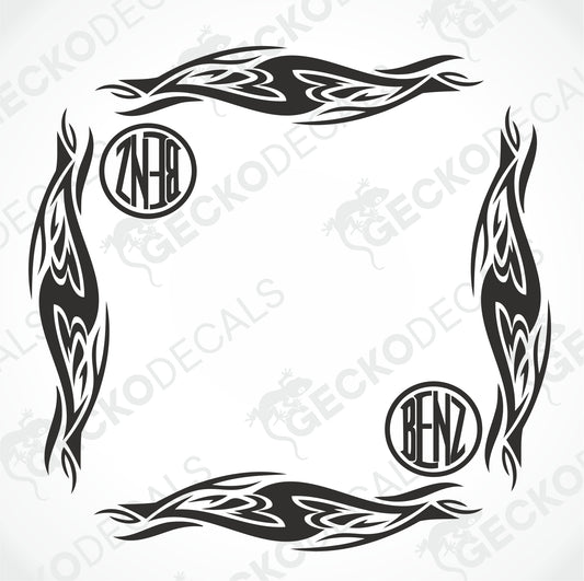 BENZ TRIBAL SIDE WINDOW DECALS