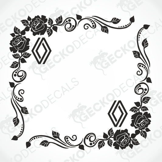 RENAULT FLORAL SIDE WINDOW DECALS