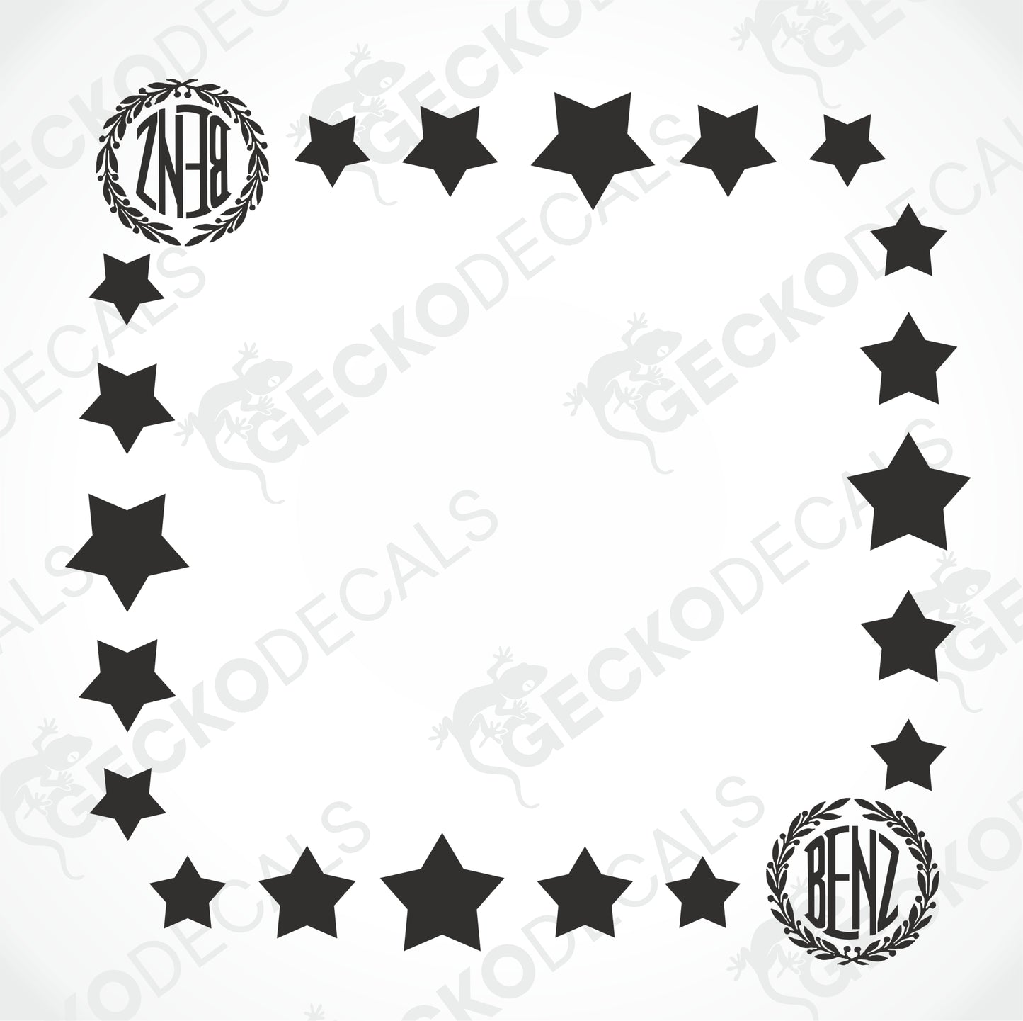 BENZ STARS SIDE WINDOW DECALS