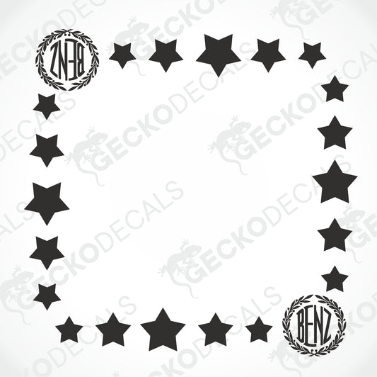 BENZ STARS SIDE WINDOW DECALS