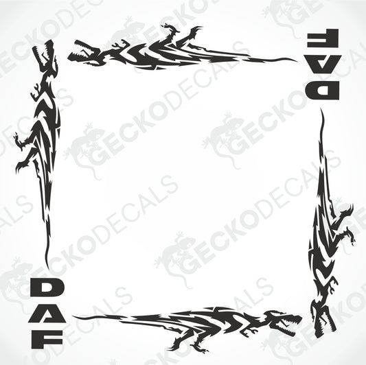 DAF TRIBAL DINOSAUR SIDE WINDOW DECALS