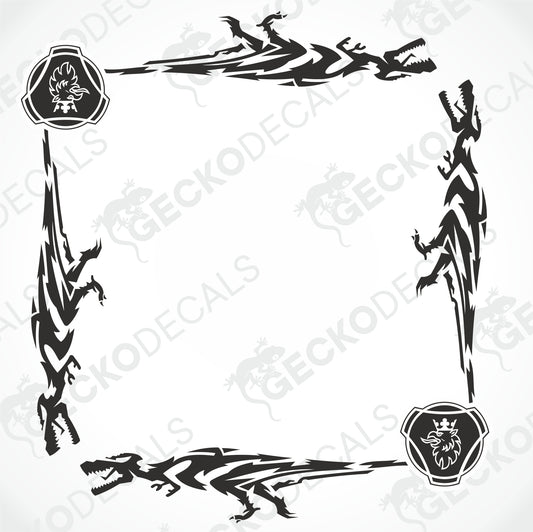 SCANIA DINOSAUR TRIBAL SIDE WINDOW DECALS