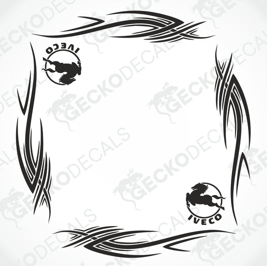 IVECO TRIBAL SIDE WINDOW DECALS