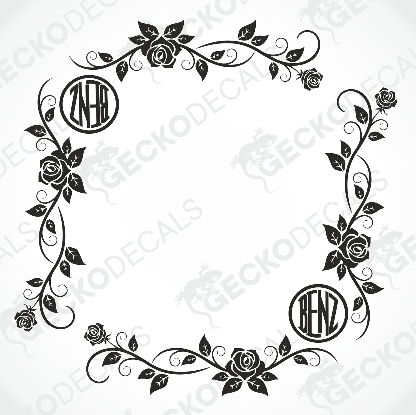 BENZ FLORAL SIDE WINDOW DECALS