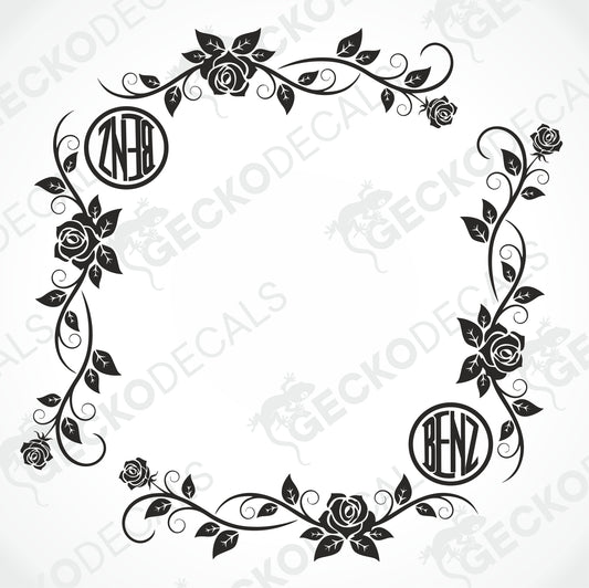 BENZ FLORAL SIDE WINDOW DECALS