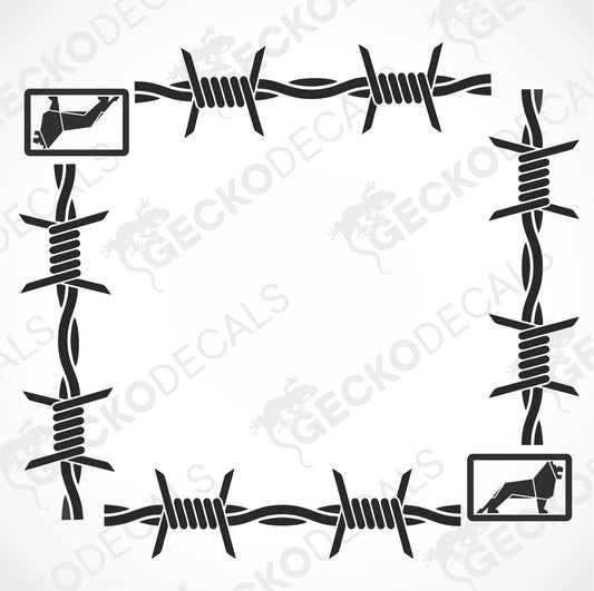 MAN BARBED WIRE SIDE WINDOW DECALS