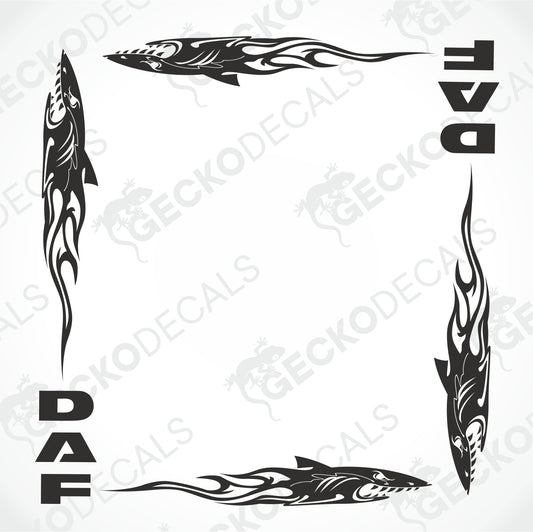 DAF TRIBAL SHARK SIDE WINDOW DECALS