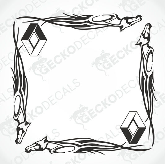 RENAULT HORSE TRIBAL SIDE WINDOW DECALS