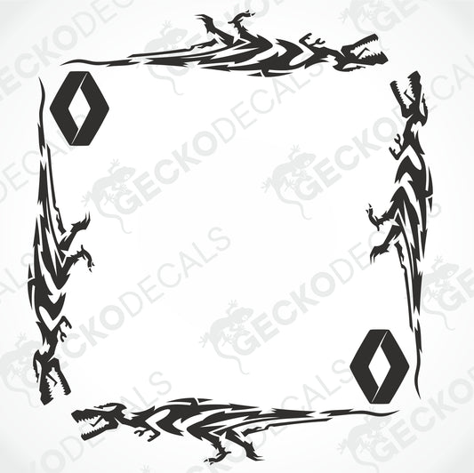 RENAULT DINOSAUR TRIBAL SIDE WINDOW DECALS