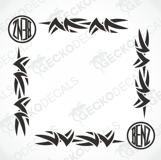 BENZ TRIBAL SIDE WINDOW DECALS