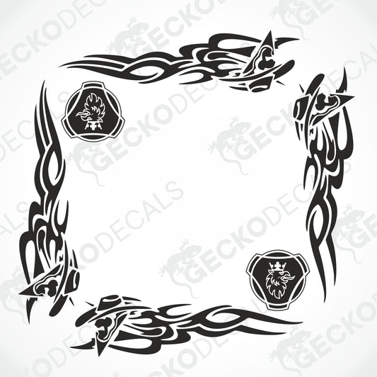 SCANIA TRIBAL  SIDE WINDOW DECALS