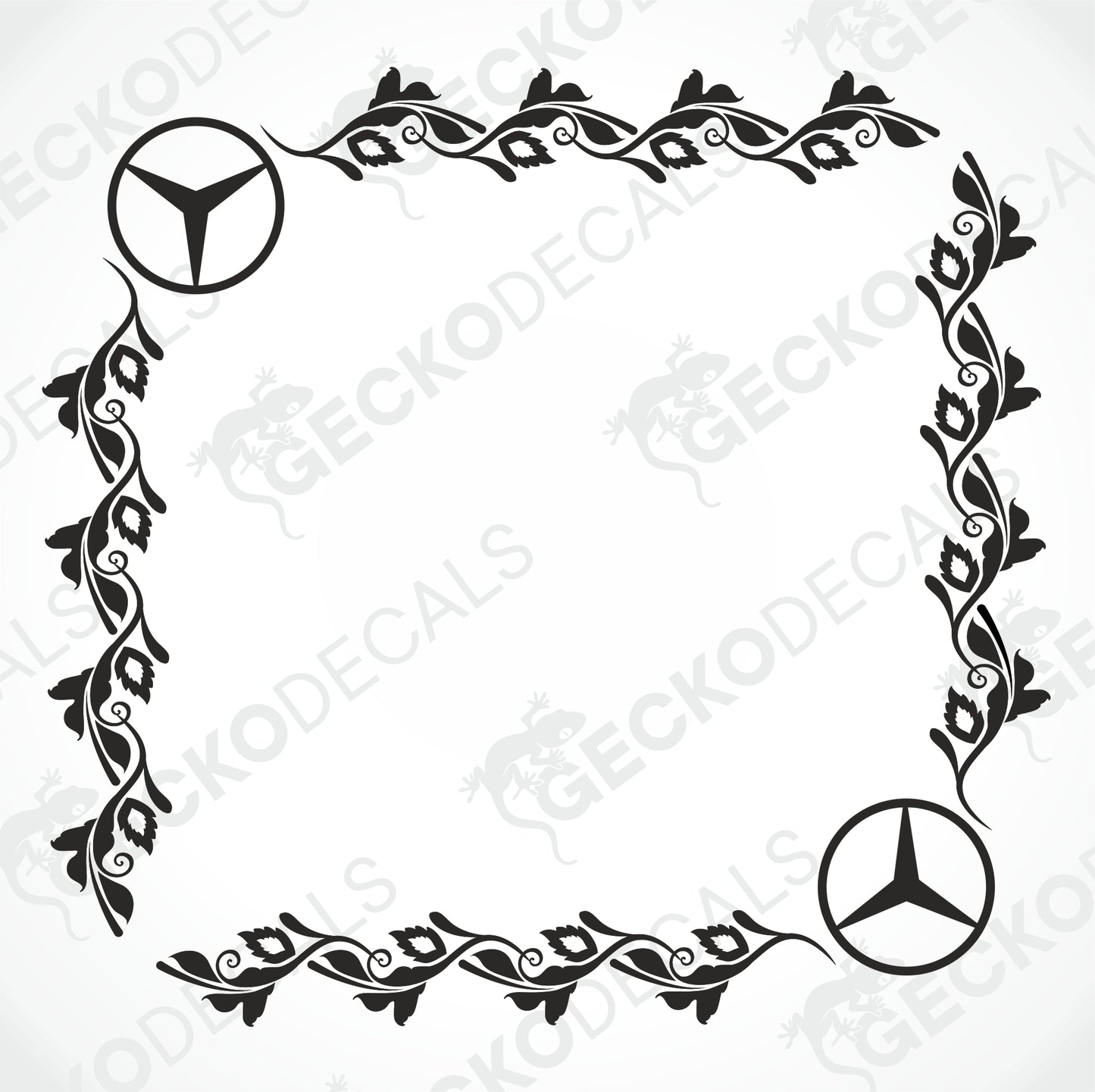 MERCEDES-BENZ FLORAL SIDE WINDOW DECALS