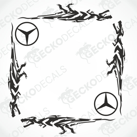 MERCEDES-BENZ DINOSAUR TRIBAL SIDE WINDOW DECALS
