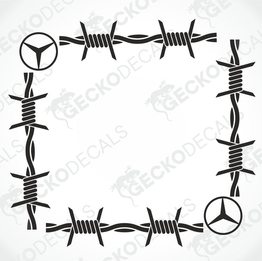 MERCEDES-BENZ BARBED WIRE SIDE WINDOW DECALS