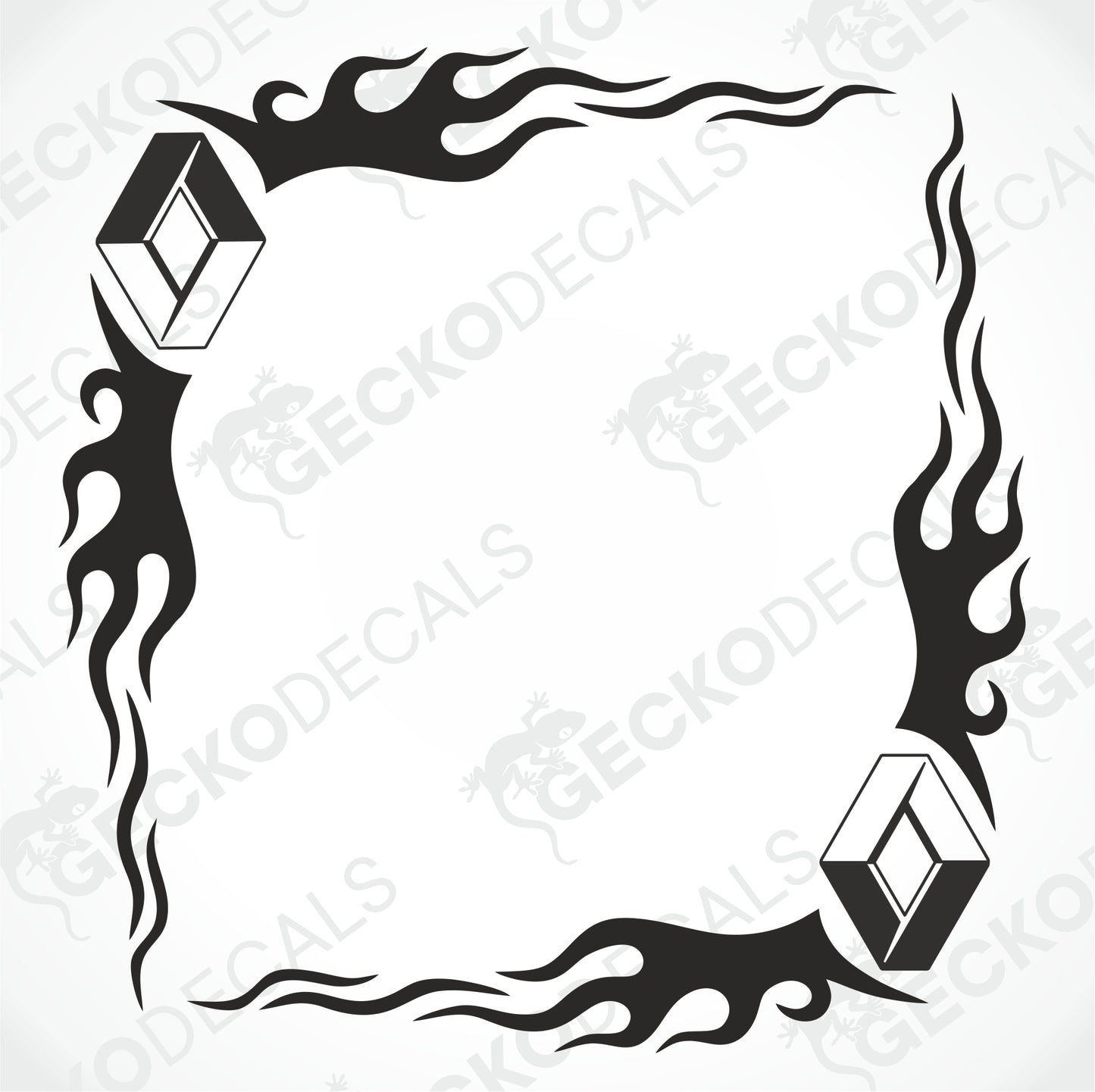 RENAULT FLAMES SIDE WINDOW DECALS