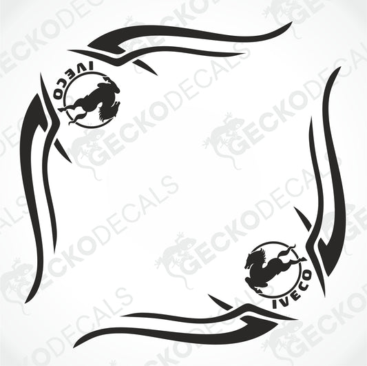 IVECO TRIBAL SIDE WINDOW DECALS
