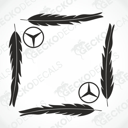 MERCEDES-BENZ FEATHER SIDE WINDOW DECALS