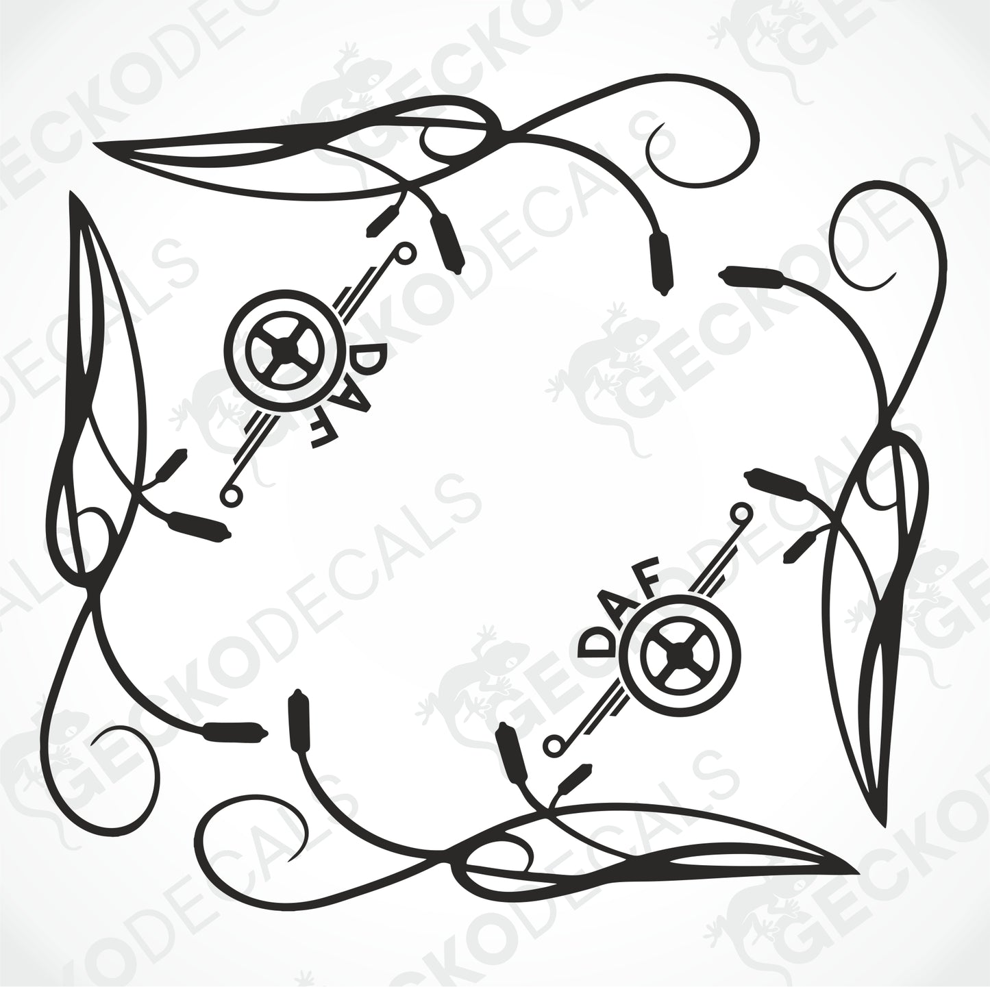 DAF FLORAL SIDE WINDOW DECALS