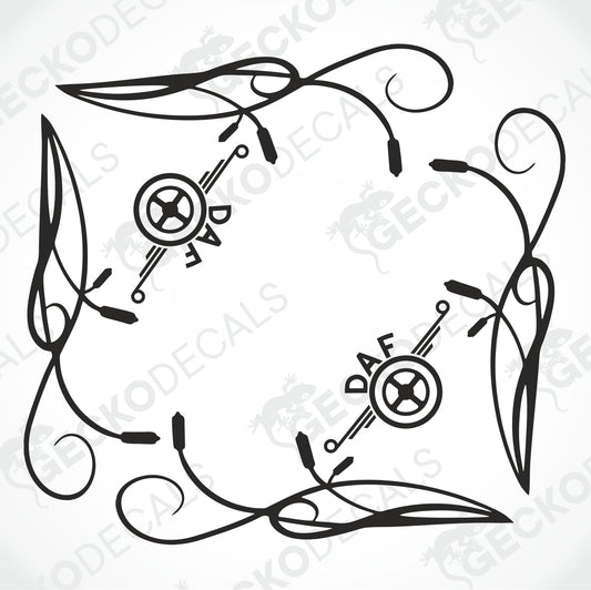 DAF FLORAL SIDE WINDOW DECALS