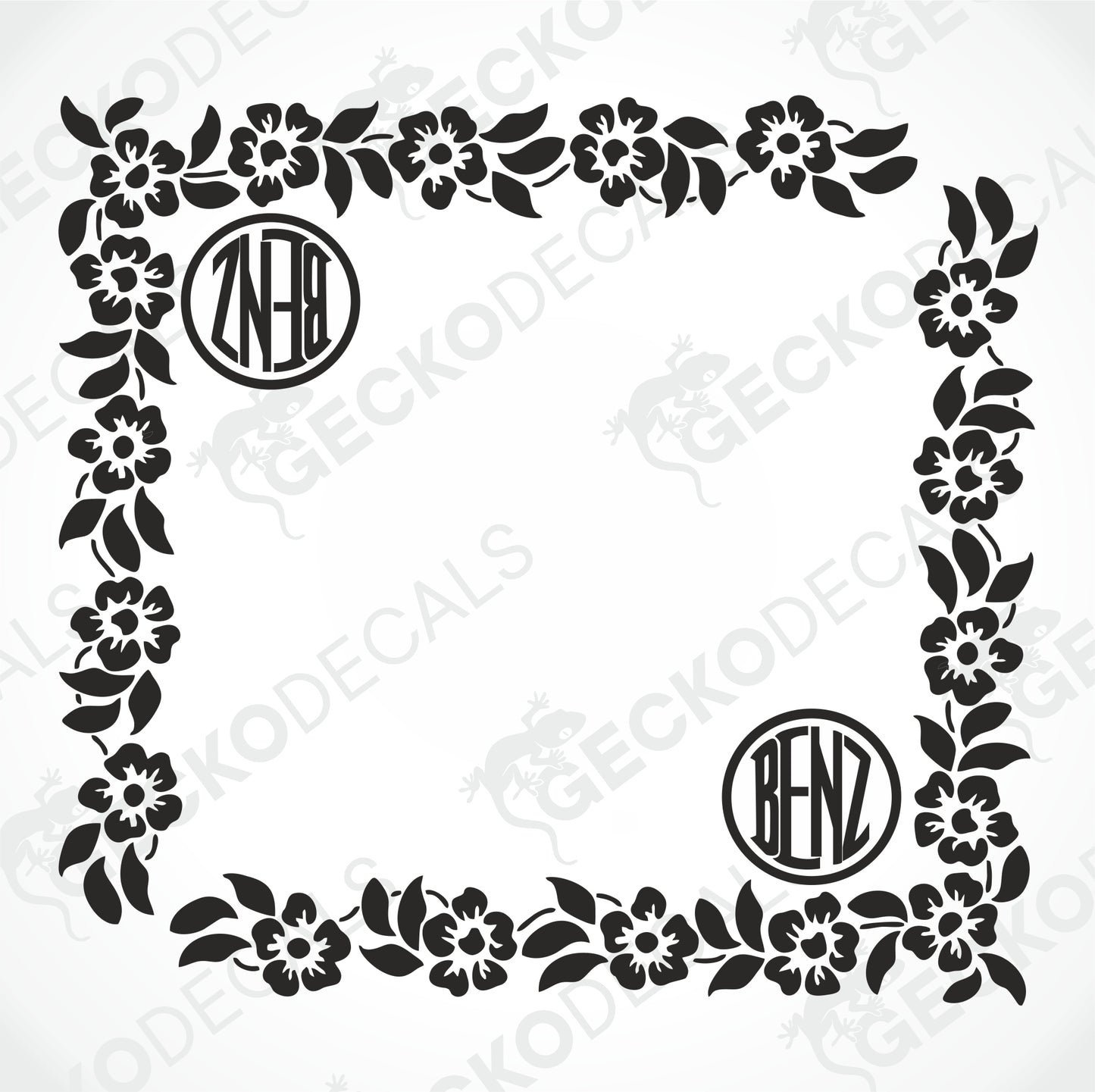 BENZ FLORAL SIDE WINDOW DECALS
