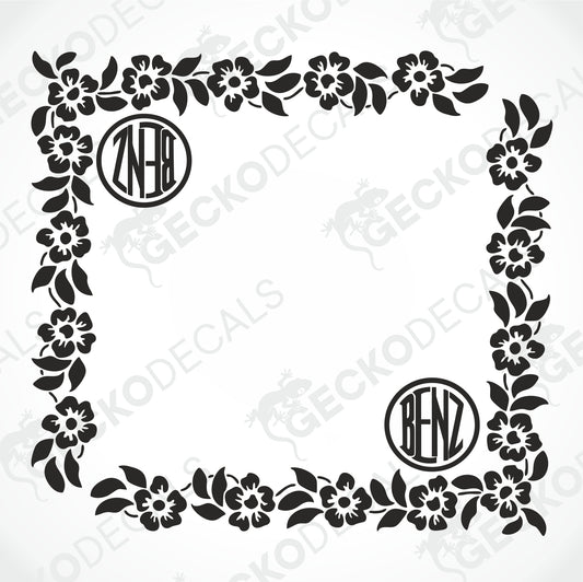 BENZ FLORAL SIDE WINDOW DECALS