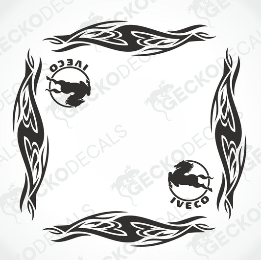 IVECO TRIBAL SIDE WINDOW DECALS