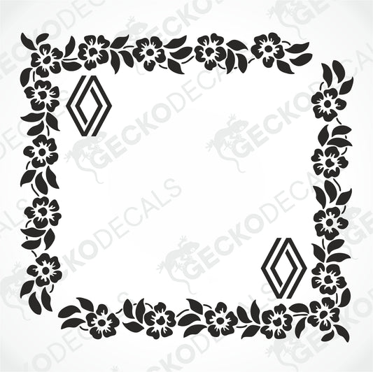 RENAULT FLORAL SIDE WINDOW DECALS