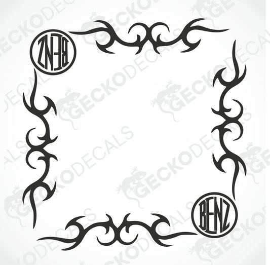 BENZ TRIBAL SIDE WINDOW DECALS