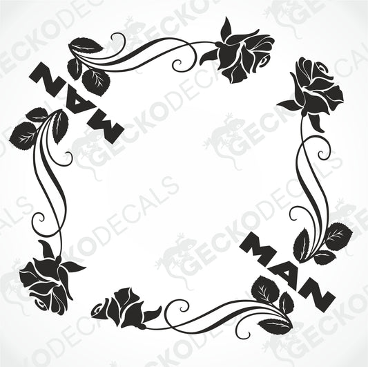 MAN FLORAL SIDE WINDOW DECALS