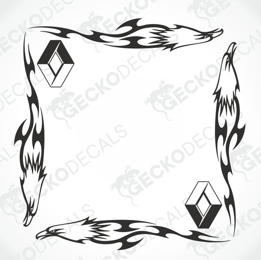 RENAULT EAGLE TRIBAL SIDE WINDOW DECALS