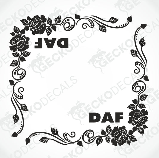 DAF FLORAL SIDE WINDOW DECALS