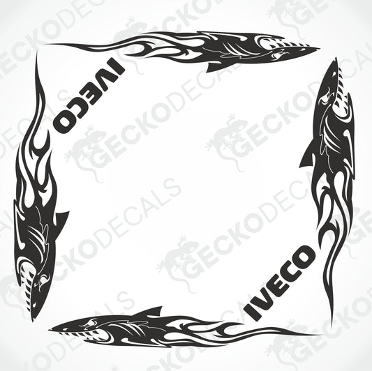 IVECO SHARK SIDE WINDOW DECALS