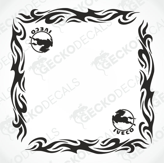 IVECO TRIBAL SIDE WINDOW DECALS