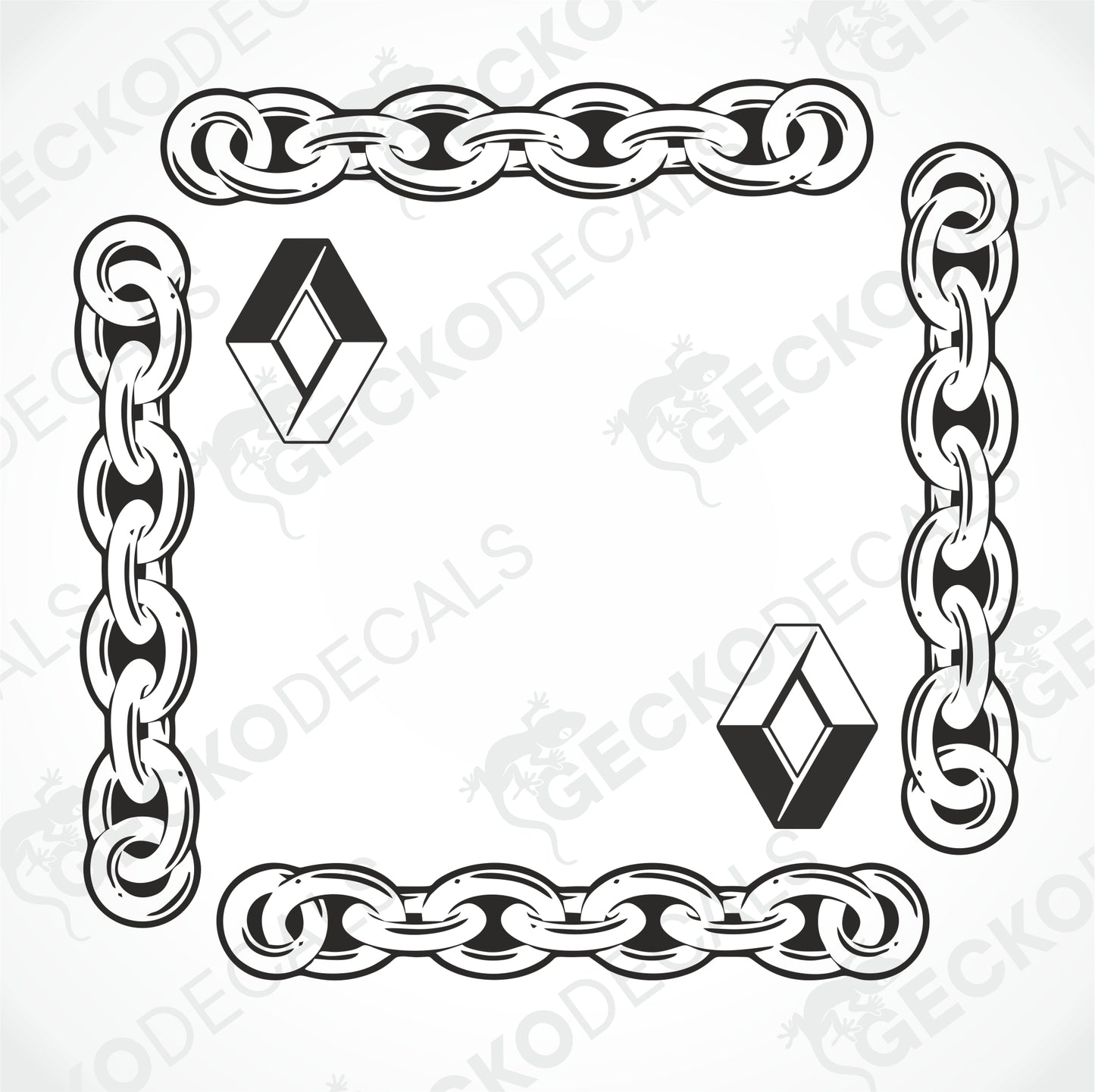 RENAULT CHAIN SIDE WINDOW DECALS