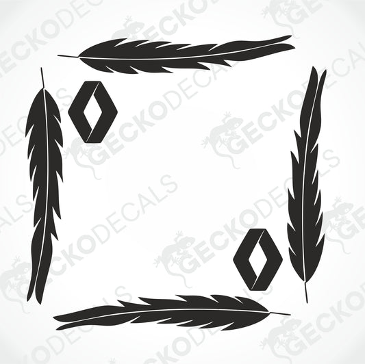 RENAULT FEATHER SIDE WINDOW DECALS