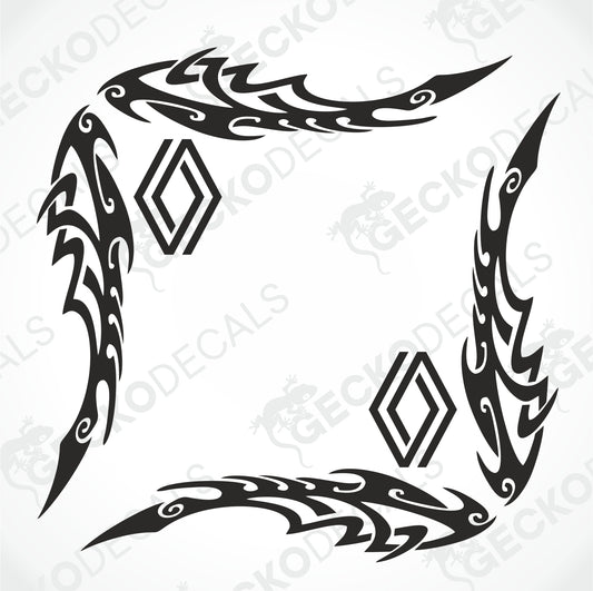 RENAULT TRIBAL SIDE WINDOW DECALS
