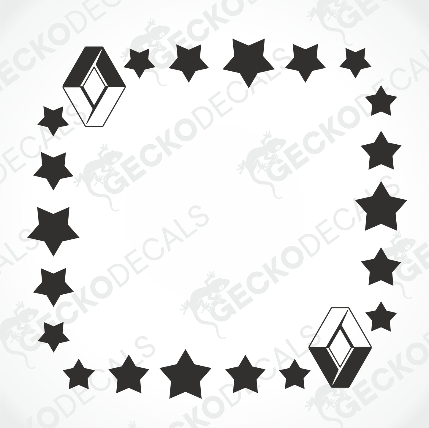 RENAULT STARS SIDE WINDOW DECALS