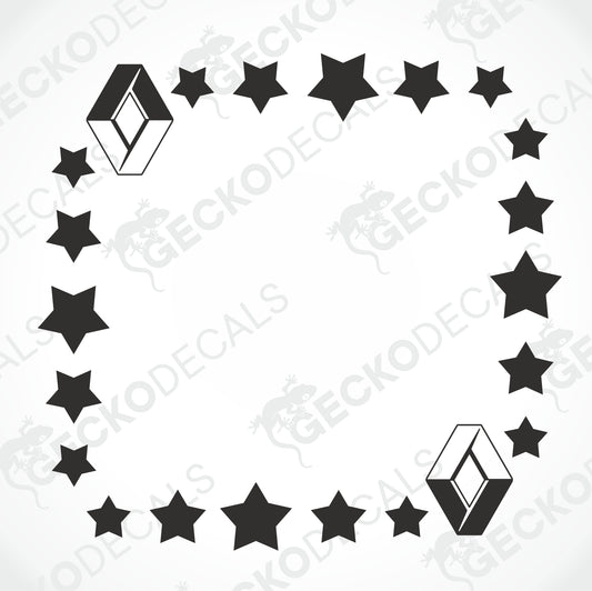 RENAULT STARS SIDE WINDOW DECALS