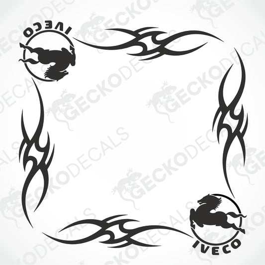IVECO TRIBAL SIDE WINDOW DECALS