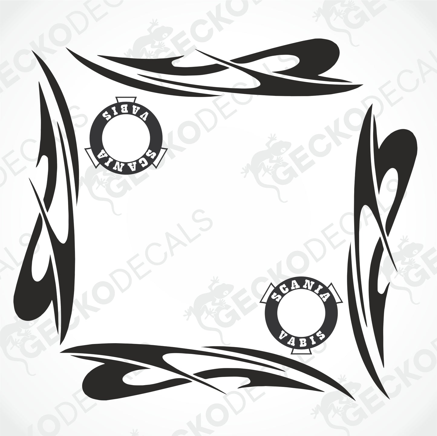 SCANIA VABIS V8 TRIBAL SIDE WINDOW DECALS