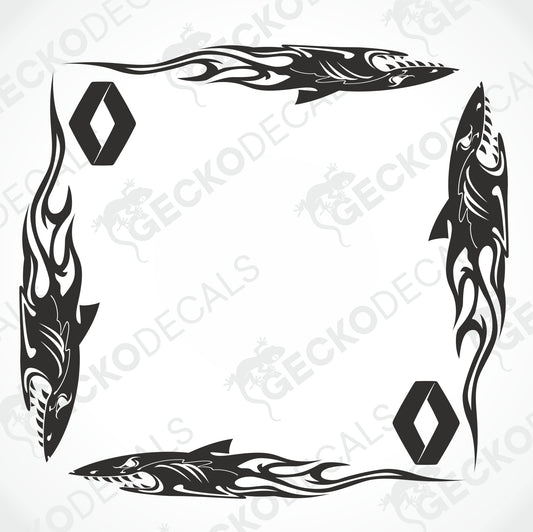 RENAULT SHARK TRIBAL SIDE WINDOW DECALS