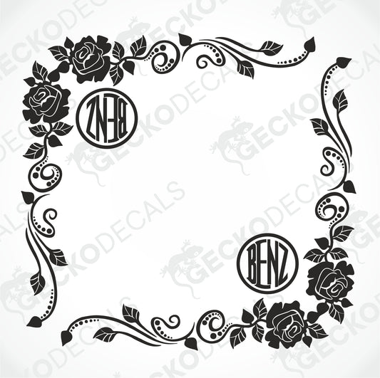 BENZ FLORAL SIDE WINDOW DECALS