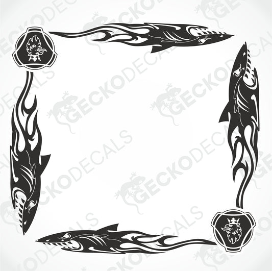 SCANIA SHARK TRIBAL SIDE WINDOW DECALS