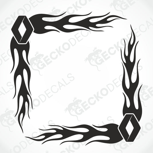 RENAULT TRIBAL FLAMES SIDE WINDOW DECALS