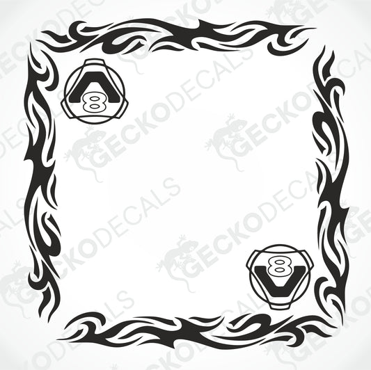SCANIA V8 TRIBAL SIDE WINDOW DECALS