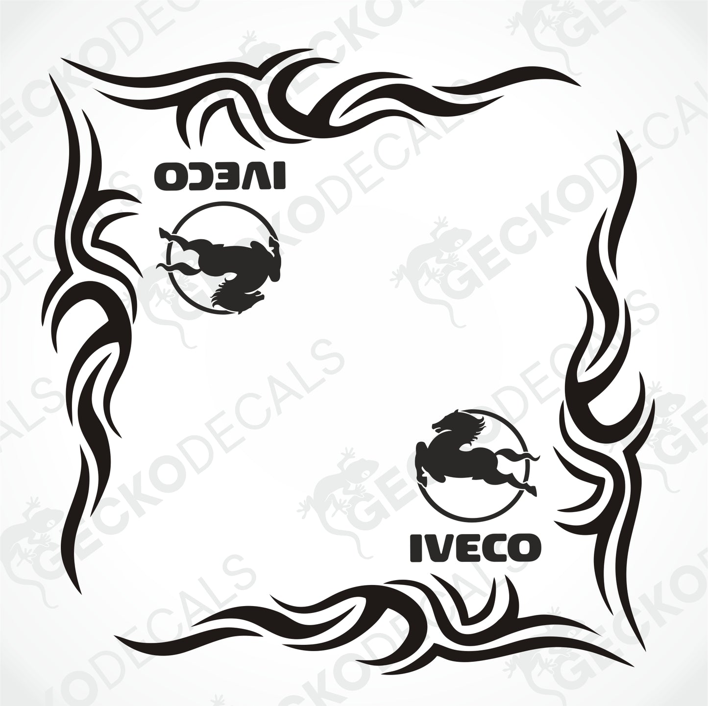 IVECO TRIBAL SIDE WINDOW DECALS