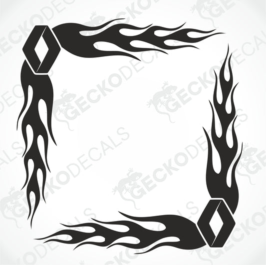 RENAULT TRIBAL FLAMES SIDE WINDOW DECALS