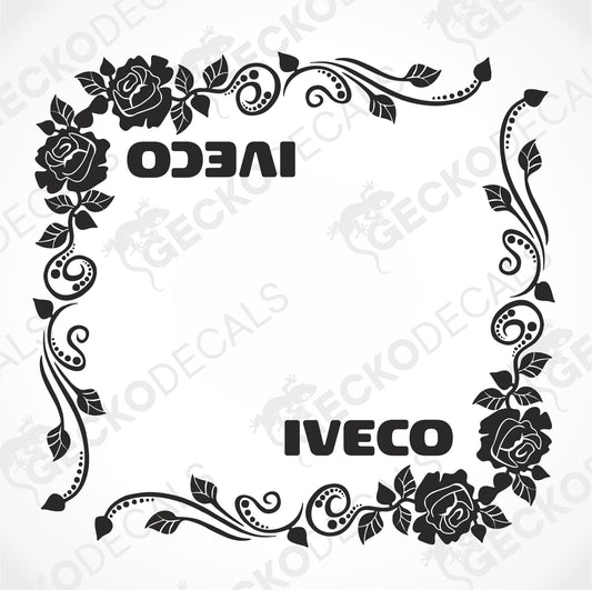 IVECO FLORAL SIDE WINDOW DECALS
