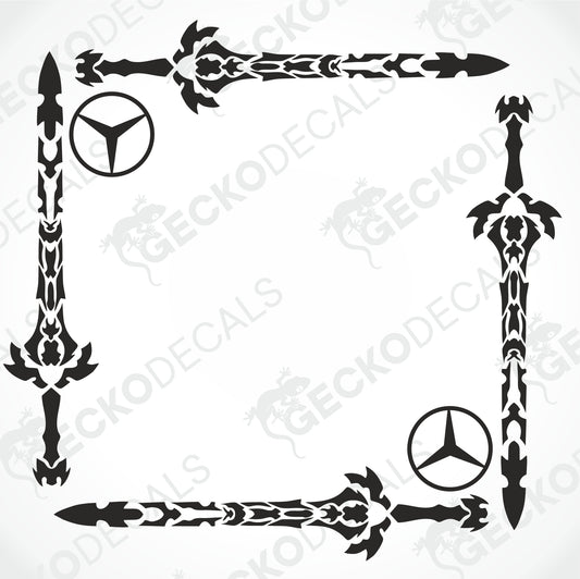 MERCEDES-BENZ SWORDS SIDE WINDOW DECALS