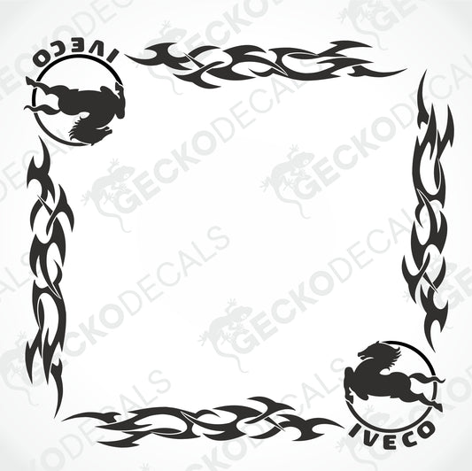 IVECO TRIBAL SIDE WINDOW DECALS